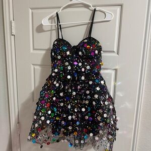 Colorful Sexy Sequin Corset Party Dress